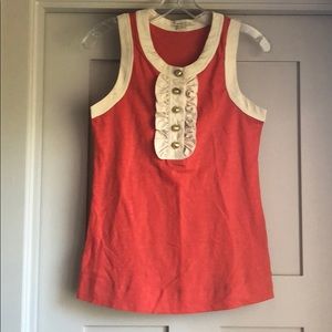 Orange tank with gold buttons. Size S